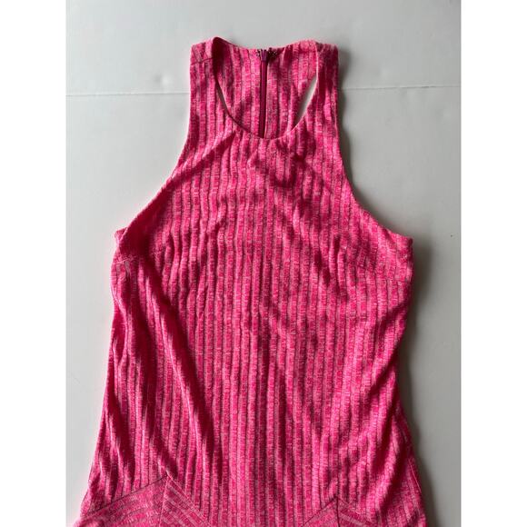 Hutch Anthropologie Ribbed Fit and Flare Mini Dress Hot Pink Size S - Picture 5 of 9